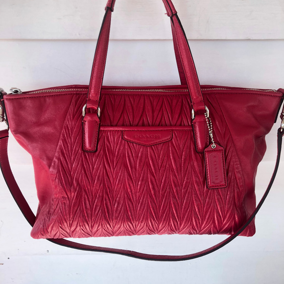Coach Gathered Leather Tote Convertible Crossbody - Picture 1 of 8